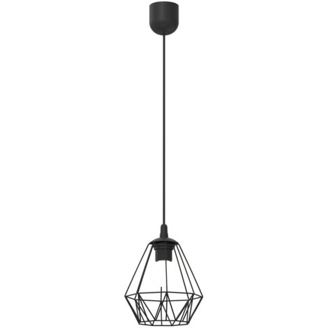 Suspension noire cage métal Bergen Ø19cm E27 Luminex