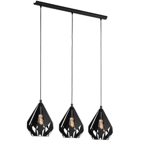 Suspension noire Carlton 5 3 lumières - 43701