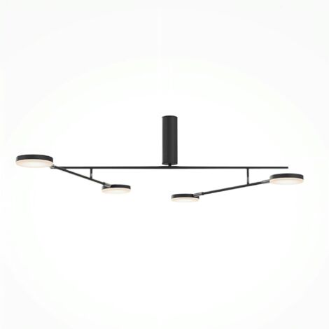 Suspension noire LED – bras articulés avec 4 ampoules OCALA