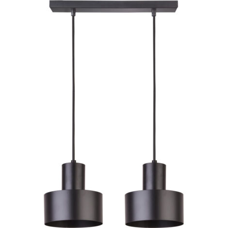 Suspension noire minimaliste double Rif E27 Sigma salon