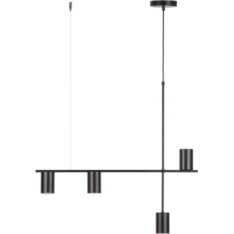 Suspension noire moderne 4 spots GU10 12W Sigma Vendo