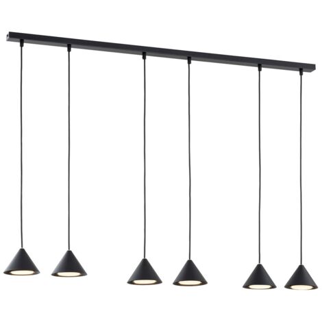 Suspension noire rampe 6 spots réglable GX53 Emibig