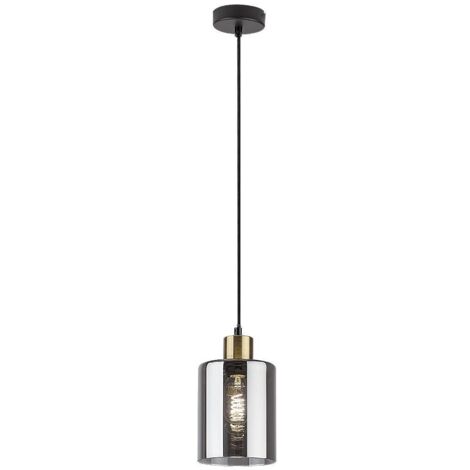 Suspension noire verre fumé cylindre E27 40W Rabalux