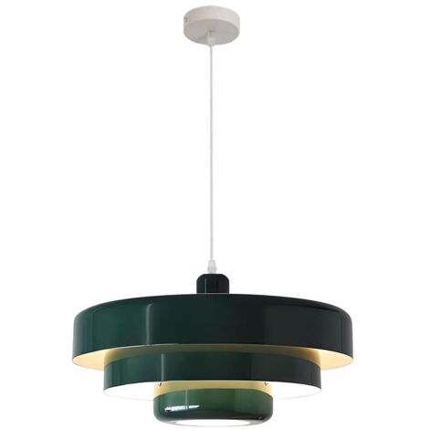 Suspension nordique en métal, luminaires suspendus modernes du milieu du siècle, design à 3 couches, plafonnier de lustre en métal vintage de 13,7 pouces for salon, couloir, luminaires (orange)(