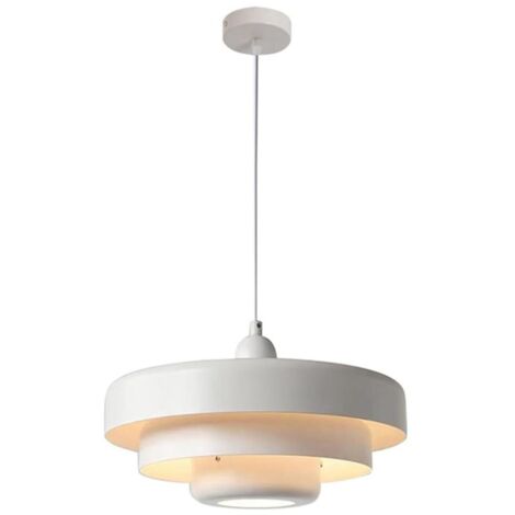 Suspension nordique en métal, luminaires suspendus modernes du milieu du siècle, design à 3 couches, plafonnier de lustre en métal vintage de 13,7 pouces for salon, couloir, luminaires (orange)(