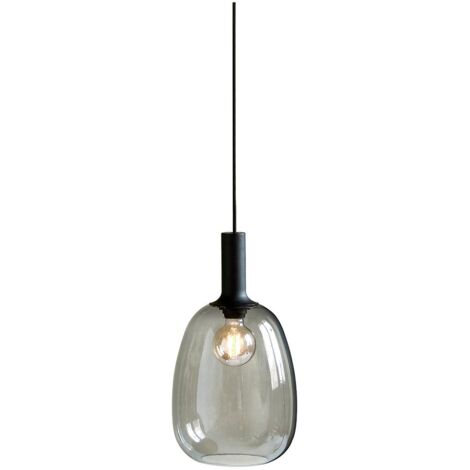 suspensión Nordlux Alton Negro Transparente E27 Ø23cm