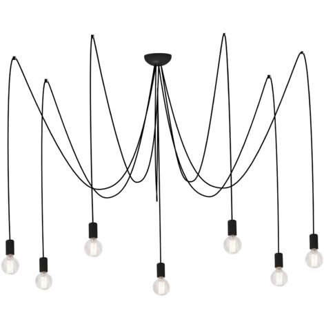 Suspension Nowodvorski Spider noire 7xE27 Ø300cm 6785