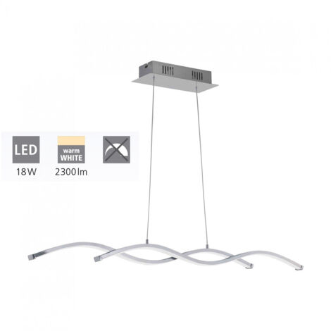 Suspension ondulée Lasana LED L87,5 cm - Chrome - Argent