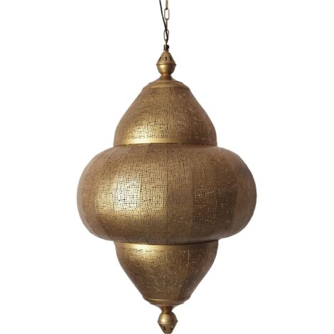 Suspension orientale dorée en métal pour salon élégant - doré oriental élégant