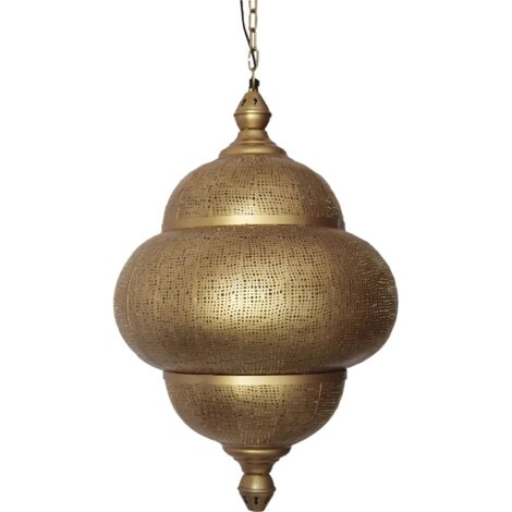 suspension orientale dorée en métal style bluma pour salon - doré finition mate orientale
