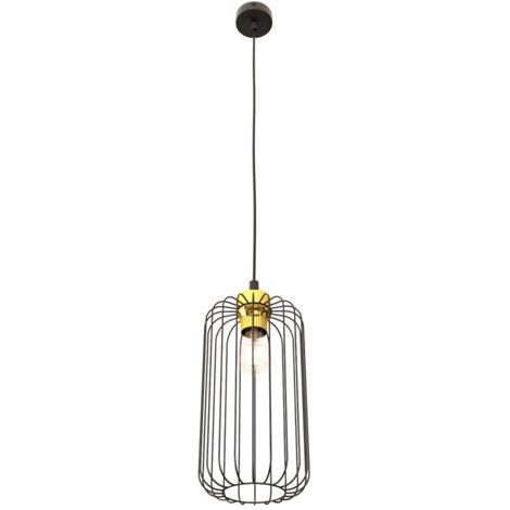 Suspension ovale noir/or VANDER E27 réglable indus
