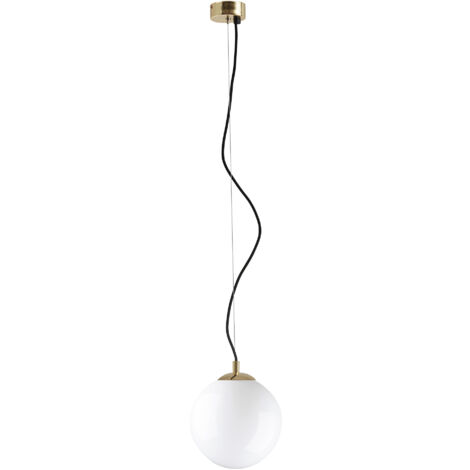 Suspensión OXY E27 40W ⌀200mm Cristal opalizado Oro