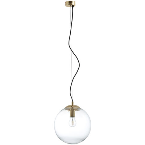 Suspensión OXY E27 40W ⌀250mm Cristal transparente Oro