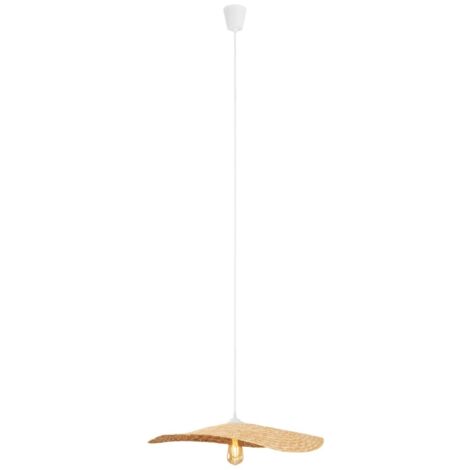 Suspension paille chapeau blanche Ø60 E27 Maxlight NAP