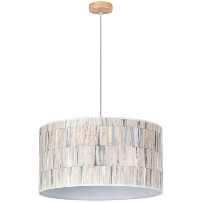 Epikasa - Suspension Paiva, Bois, Métal, Tissu, Marron, Beige, 50x50x128 cm