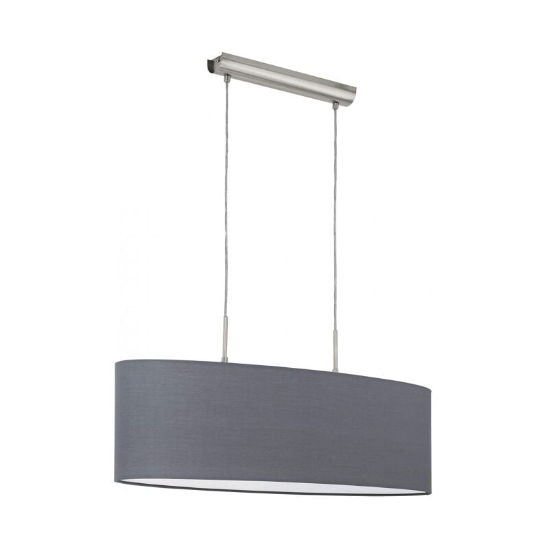 Lustre suspendu 75x22x110 cm gris et nickel mat avec fil Eglo Pasteri