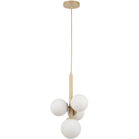Suspension Perla dorée 4 globes blancs G9 12W Sigma