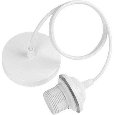 Suspension plafonnier E27 avec anneau vissé et câble textile réglable 50 cm – idéale pour abat-jour, cuisine et salon