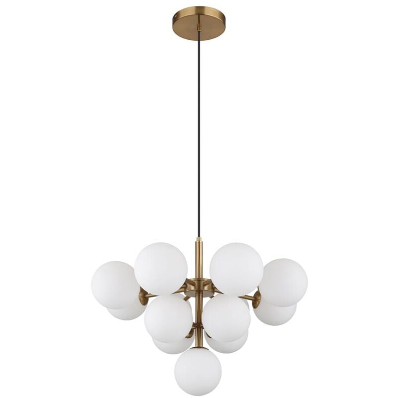 Globo - Suspension plafonnier lampe suspendue or salle à manger lumière boules de verre d 56 cm