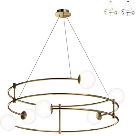 Suspension plafonnier suspension lampe salle à manger verre or D 81,2 cm