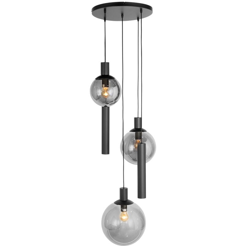 Steinhauer - suspension - Bollique led - noir - verre métal verre