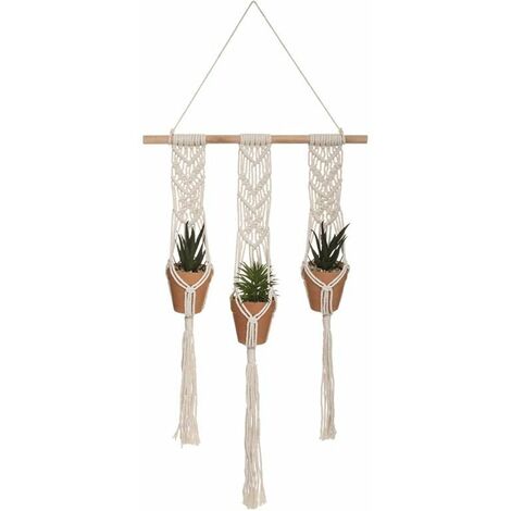Suspension plantes artificiellesx3 68cm avec pot en terre cuite - SILUMEN