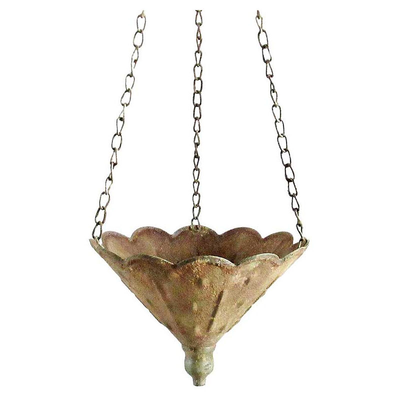 La Grande Prairie - Suspension plantes fer patiné 20x20x16cm