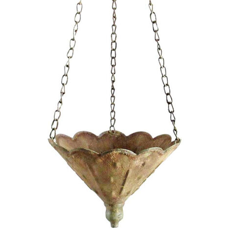 Suspension plantes fer patiné 20x20x16cm