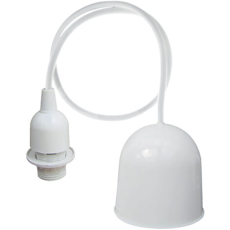 Suspension plastique blanc équipée E14- TIBELEC