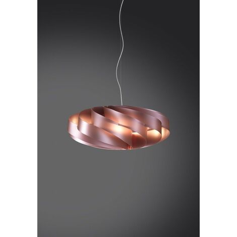 Suspension plate 3 lumières rose 70x70xh.34 cm