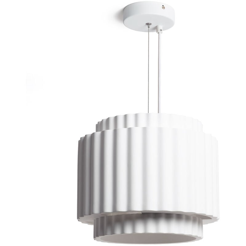 Efectoled - Suspension Plâtre Double Colum Blanc