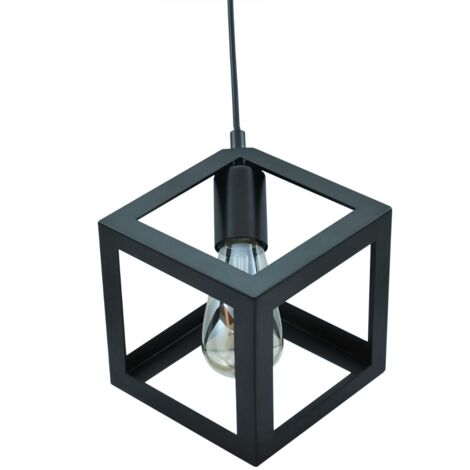 Suspension Polux Sweden noire métal E27 Ø16 cm réglable