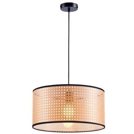 Suspension pour abat-jour liseré - D 40 x H 140 cm - Noir - Livraison gratuite