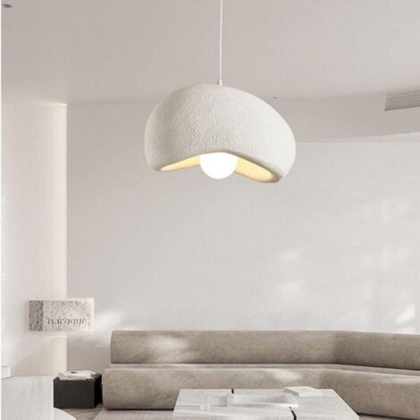 Suspension pour chambre à coucher, salon, salle à manger, couloir, style japonais Wabi-Sabi, lustres à LED, abat-jour en polystyrène et créatif, bar, plafonnier, luminaire moderne (30 cm)