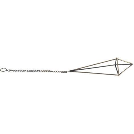 Suspension pour Plantes Aériennes Décoratif Triangle Géométrique en Fer Robust - Modèle M, Gris Électroplacé - Une Pièce, Céleste et Durable