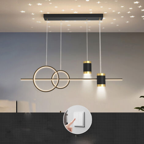 Suspension pour salle à manger, longue bande lumineuse décorative, éclairage de salle à manger, suspension LED moderne pour salon,lumière tricolore