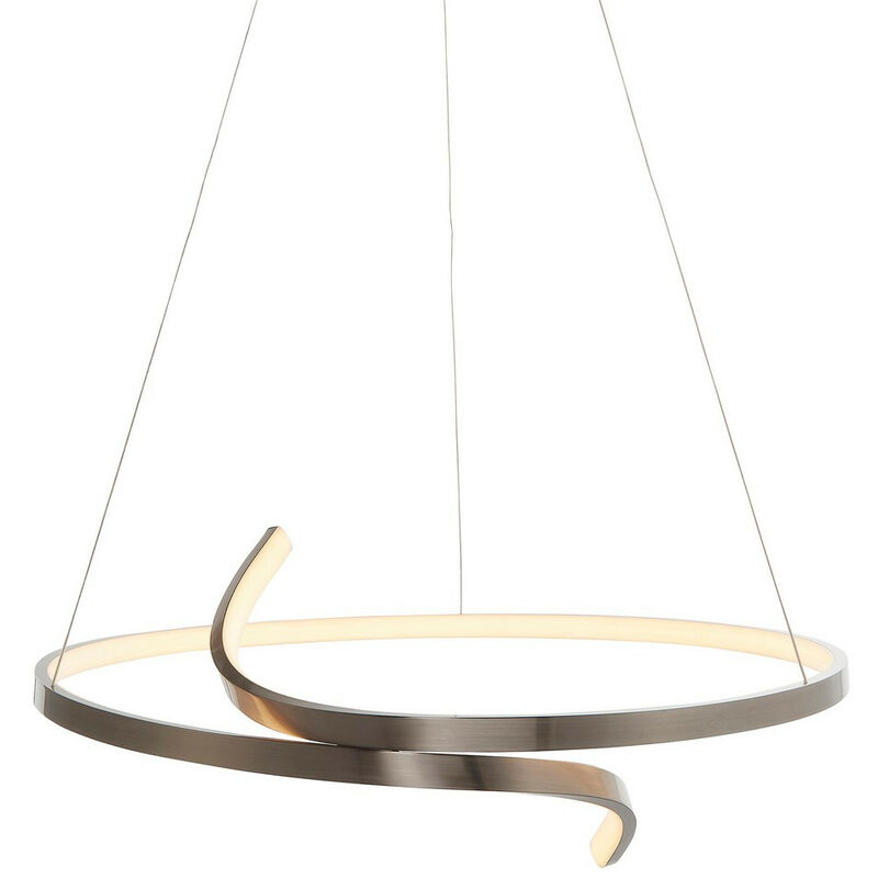 

Endon Rafe - Colgante de techo LED con placa de níquel satinado y silicona blanca