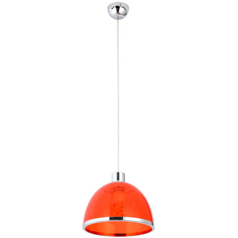 Suspension rétro avec abat-jour rouge CARLO D23