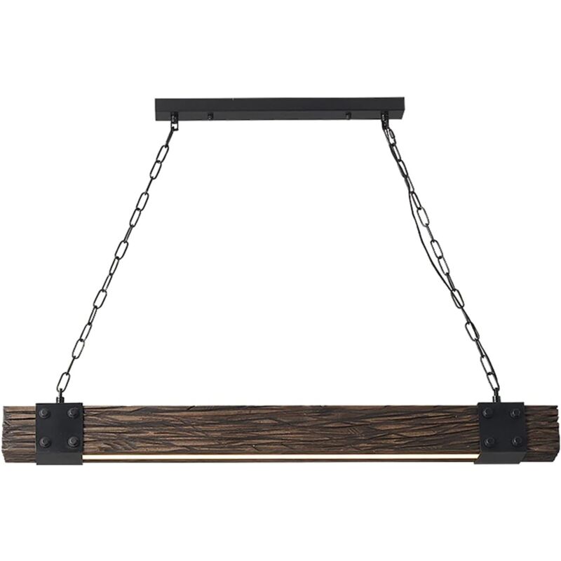 Suspension rétro en bois - Lampe Suspendue - Style industriel - Vintage - Hauteur réglable - Pour salle à manger, bar, restaurant, salon, café