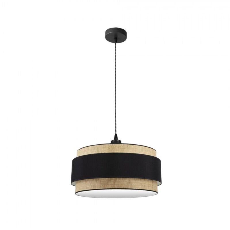 Fabrilamp - Lampe suspendue dimmable modèle Kandy 2xE27 Naturel/noir Fabrilamp - Lampe suspendue dimmable modèle Kandy 2xE27 Naturel/noir
