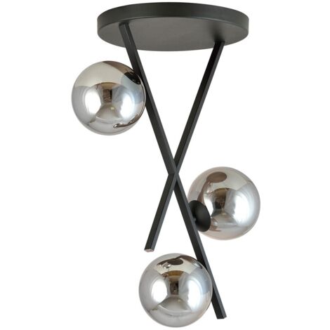 Suspension River 3 lumières graphite verre E14 Emibig
