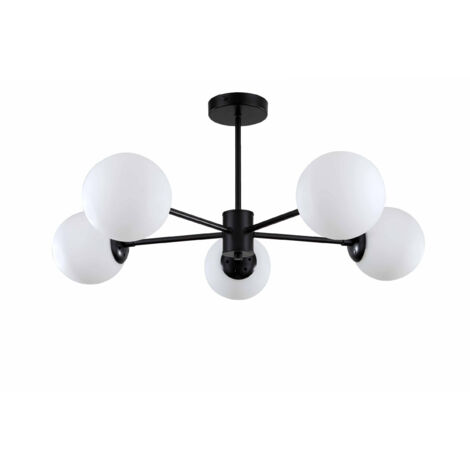 Suspension Roma 5 lumières E14 noir Light Prestige