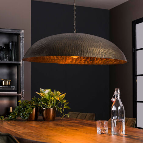 Suspension ronde 90x150 cm en métal bronze antique avec ampoule - AMP