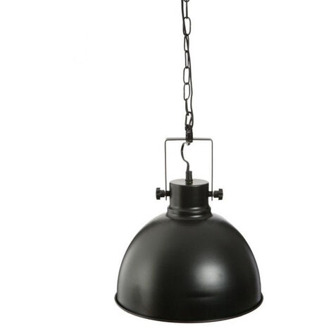 Suspension ronde en métal coloris noir - Diamètre 30 x hauteur 35 cm -PEGANE-