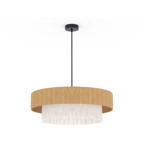 Suspension ronde en raphia 75 cm - SOLARA