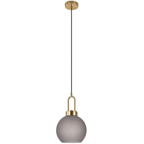 Suspension ronde en verre - Gris fumé - LUTON