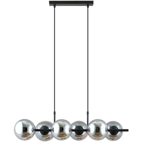 Suspension RORY 6 lumières graphite noir E14 Emibig