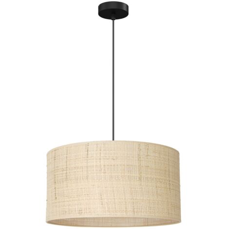 Suspension rotin crème/noir Ø40 1xE27 120cm Luminex
