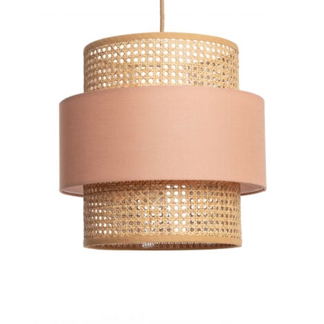 LEDKIA Suspension Rotin et Tissu Amaia Rose maquillage