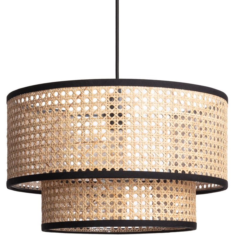 Ledkia - Suspension Rotin Huela Doppio Naturel